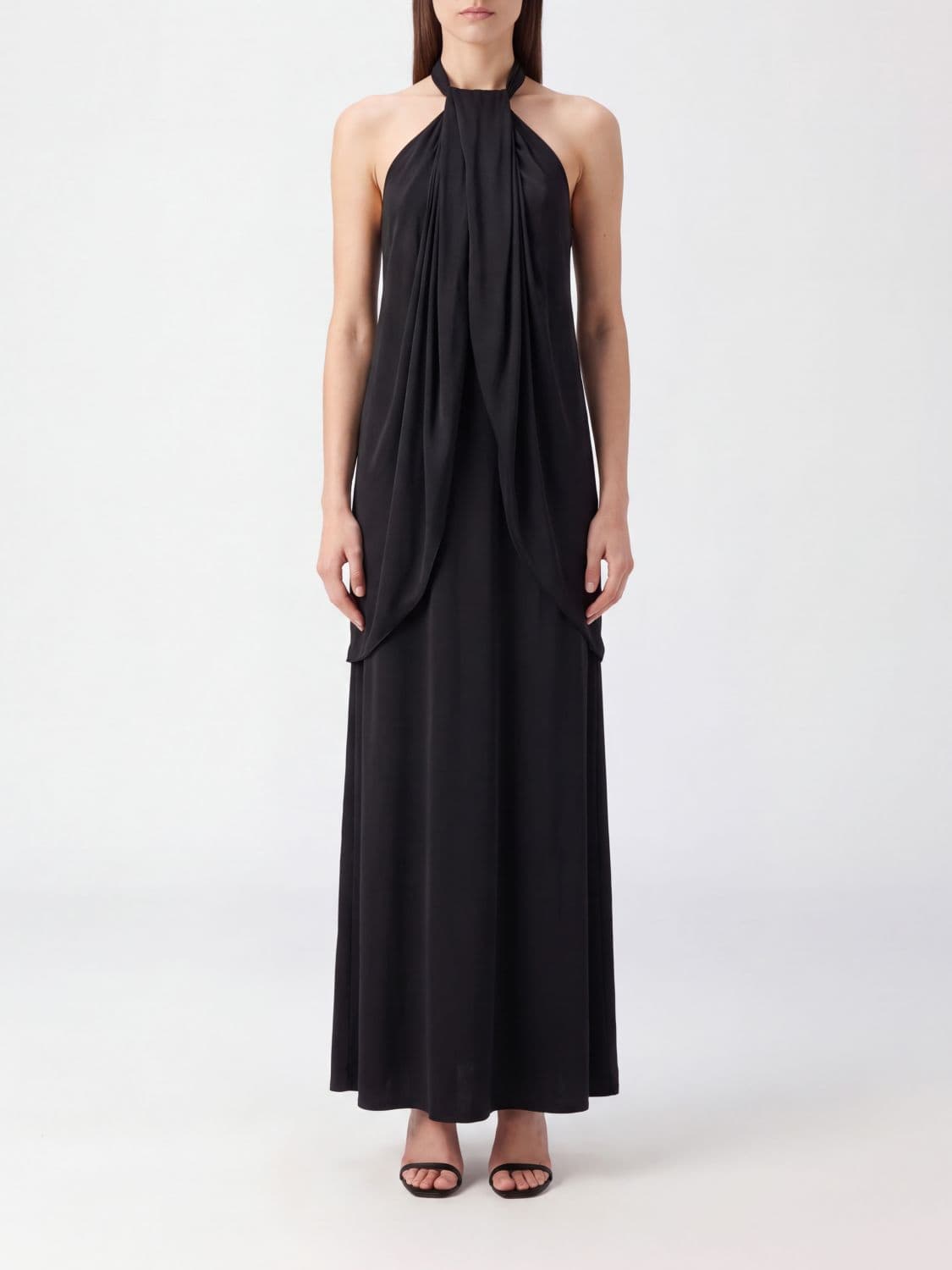 Stella Mccartney Halter Neck Slim Fit Long Evening Gown in Jersey