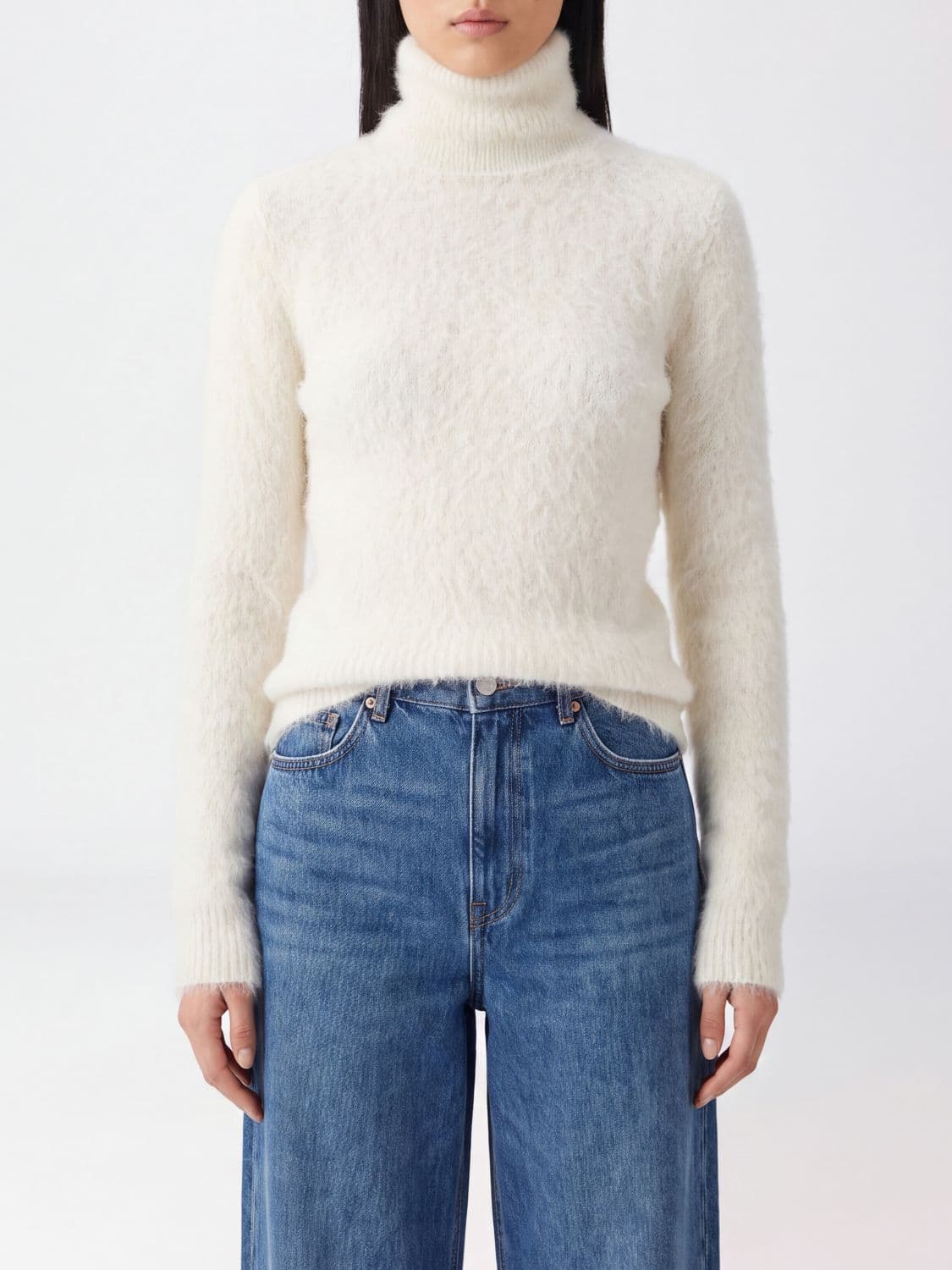 Dondup Slim Fit Alpaca and Mohair Wool Blend Turtleneck Jumper
