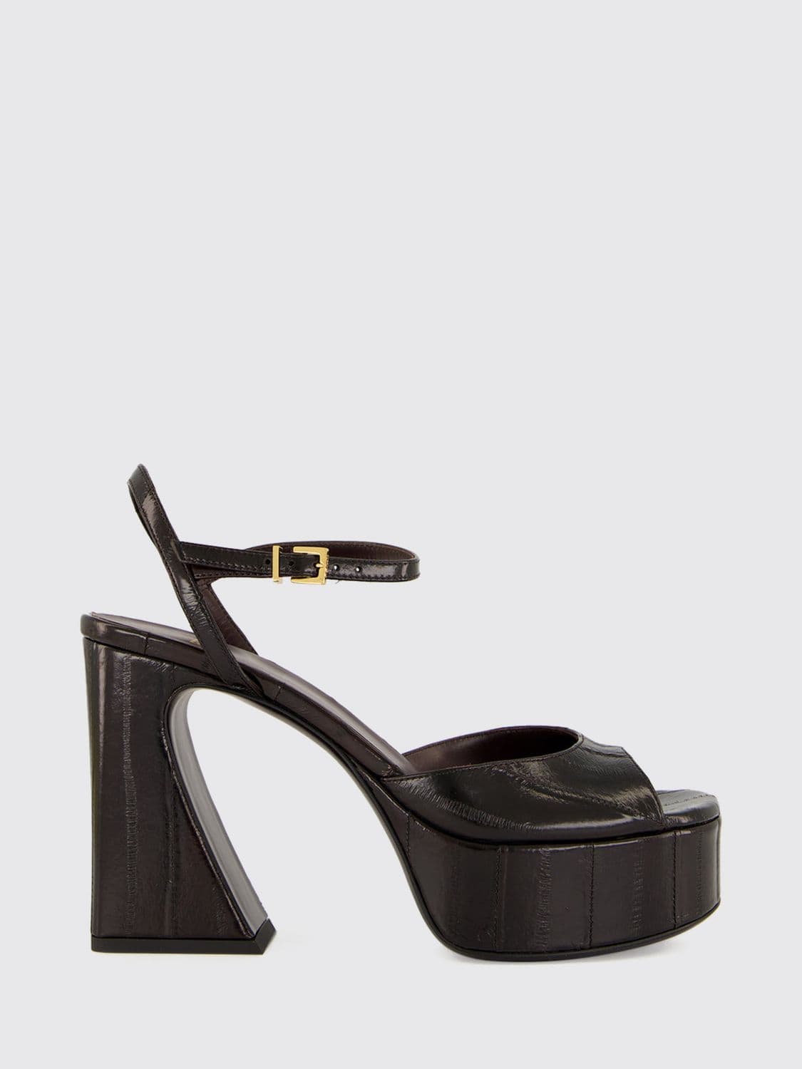 Fendi Arco Leather Platform Sandals with High Heel
