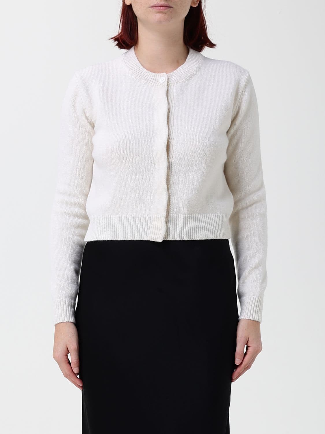 Fiorucci Crewneck Cardigan in Merino Wool and Cashmere with Buttons