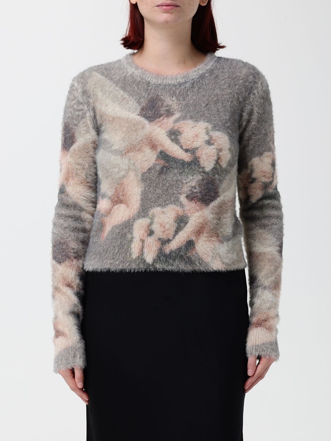 Fiorucci Slim Fit Graphic Print Jumper in 100% Extrafine Merino Wool