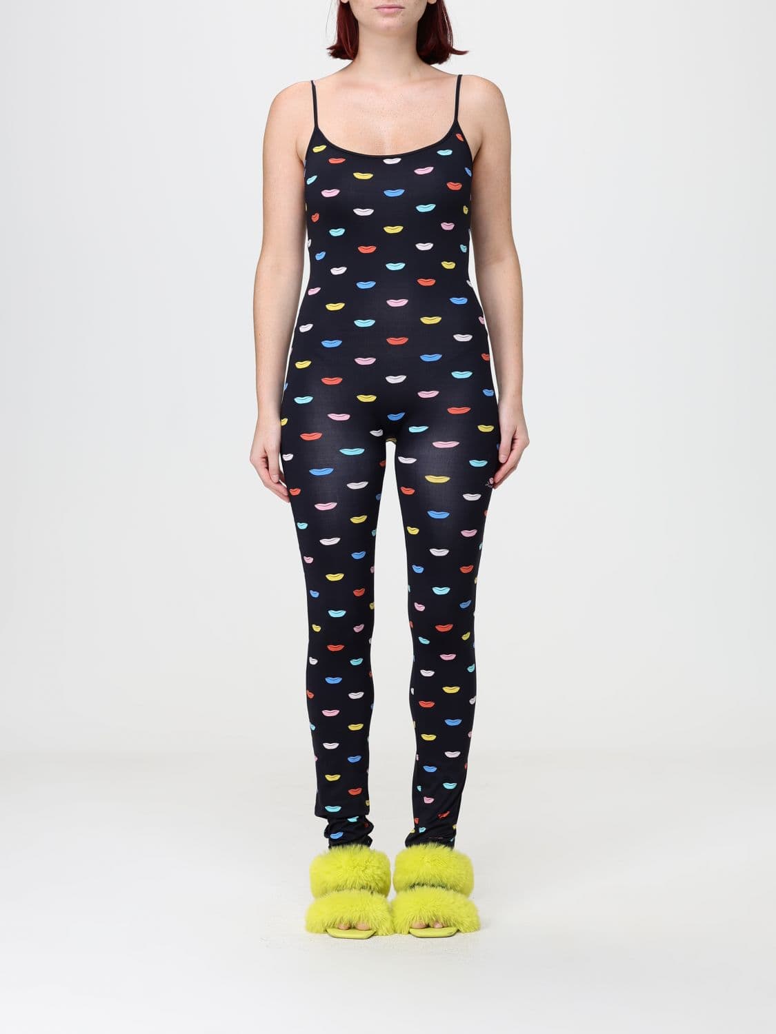 Fiorucci Slim Fit Off-the-Shoulder Jumpsuit with a Graphic Print