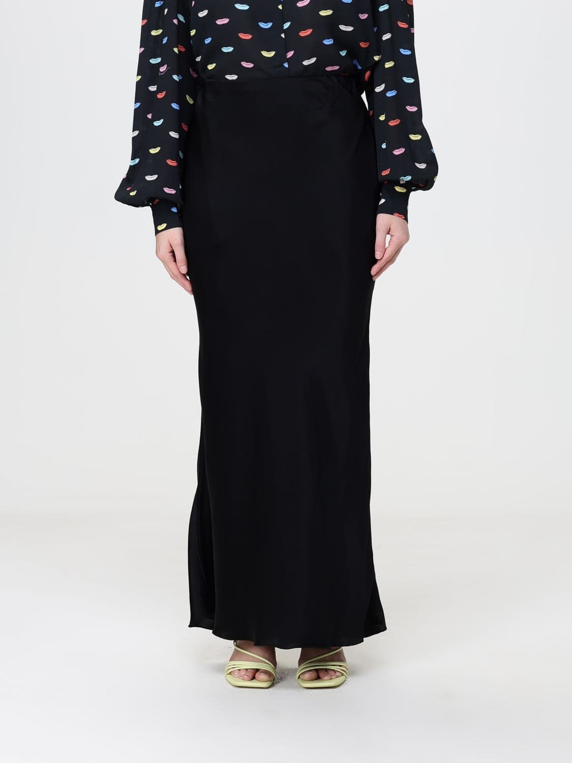 Fiorucci High-Waisted Long Pencil Skirt in a Silk-Blend Fabric