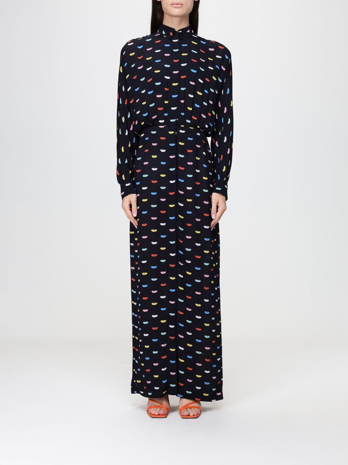 Fiorucci Long Shirtdress in Viscose with an All-Over Graphic Print