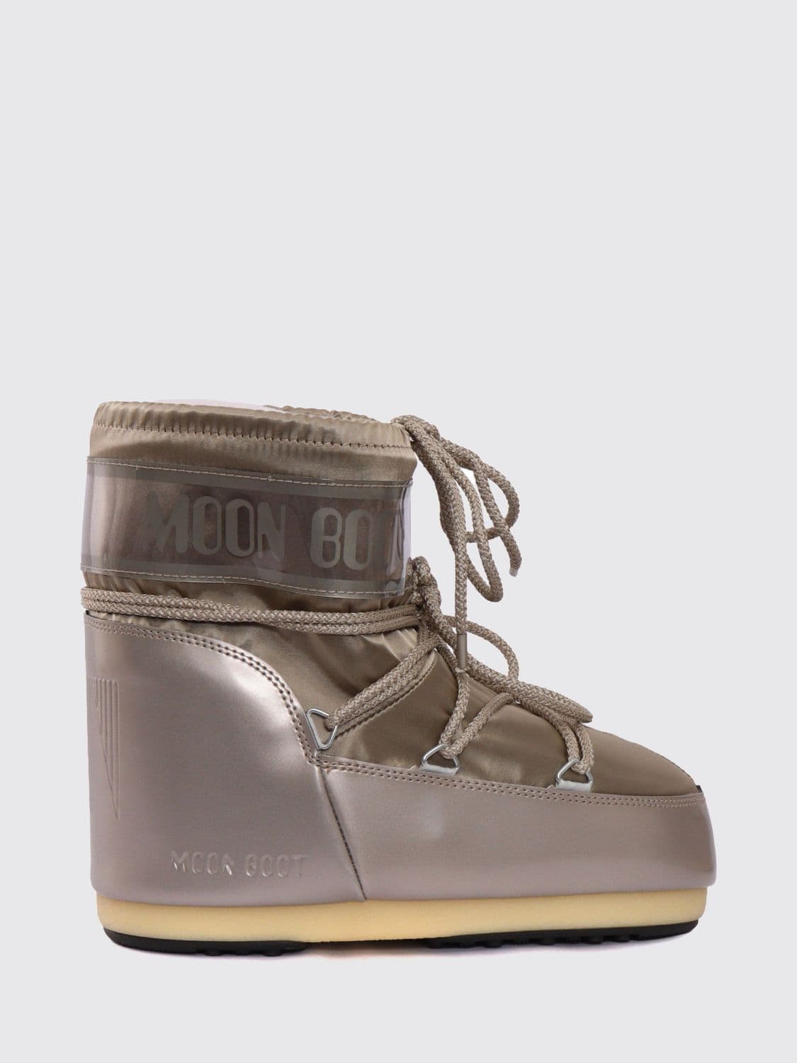 Moon Boot Icon Low Laminated Nylon Snow Boots in Silver and Gold