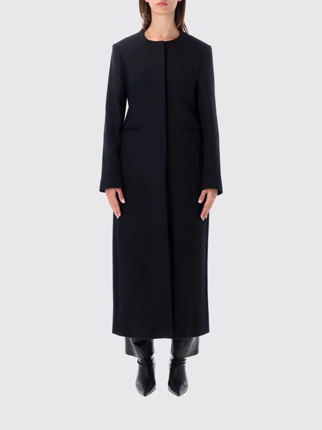 Loulou De Saison Arita Single-Breasted Virgin Wool Long Coat · 40