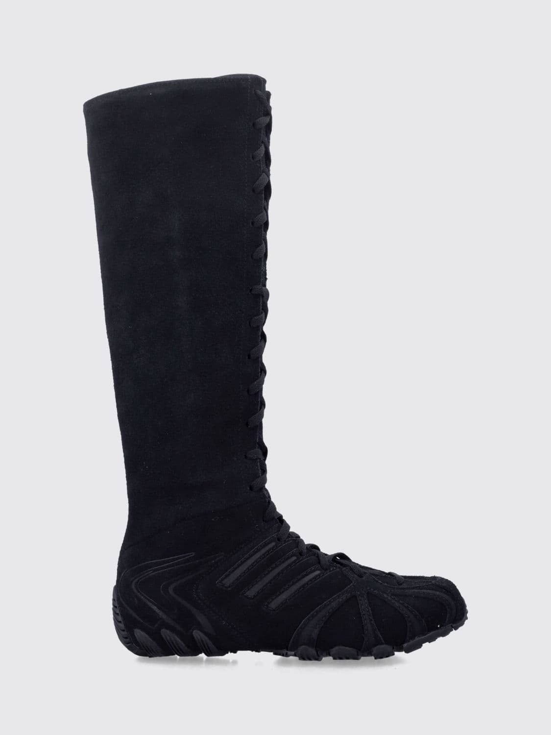 Adidas Originals Lace-Up Suede Knee-High Boots with Tonal 3-Stripes
