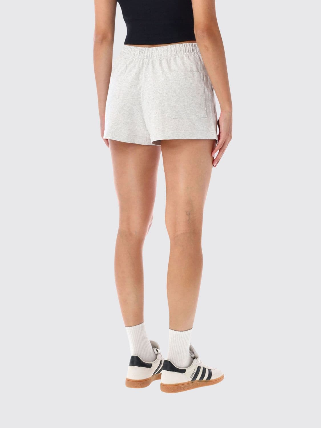 Sporty & Rich Cotton Shorts with Elasticated Waistband and Contrast Logo