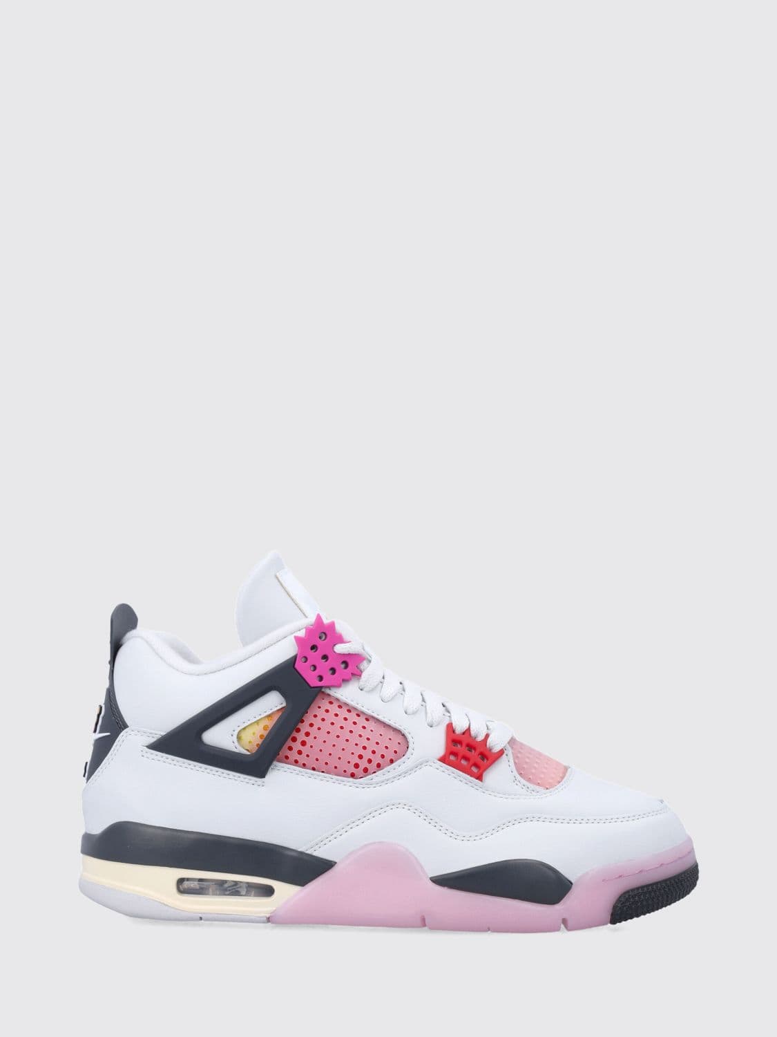 Nike Air Jordan 4 Retro High-Top Sneakers in Bicolor Leather with Rear Logo