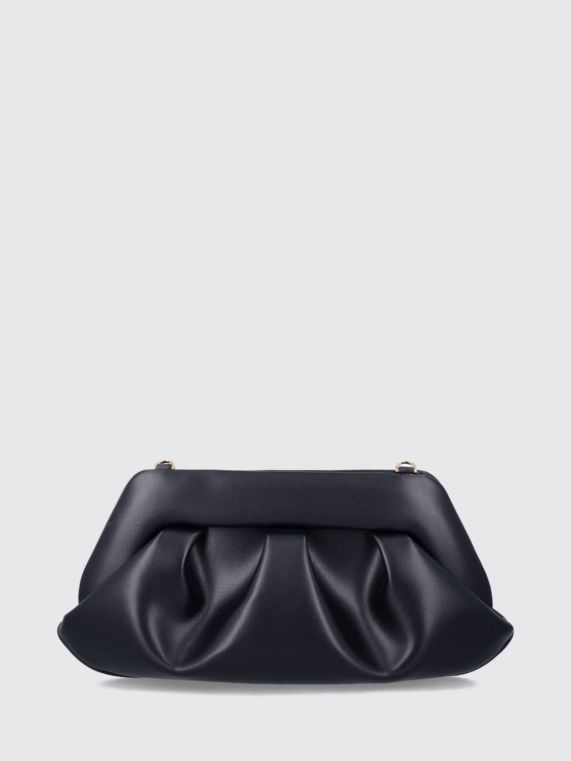 Themoirè Themoiré Draped Vegan Leather Clutch with Magnetic Closure