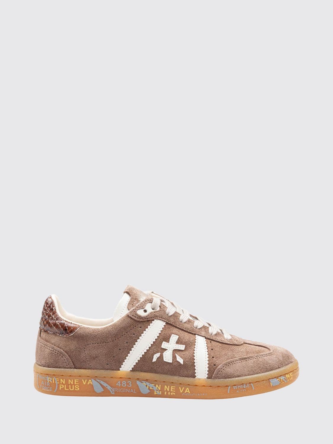 Premiata Bonnie Low-Top Sneakers in Leather and Suede with Logo Patch