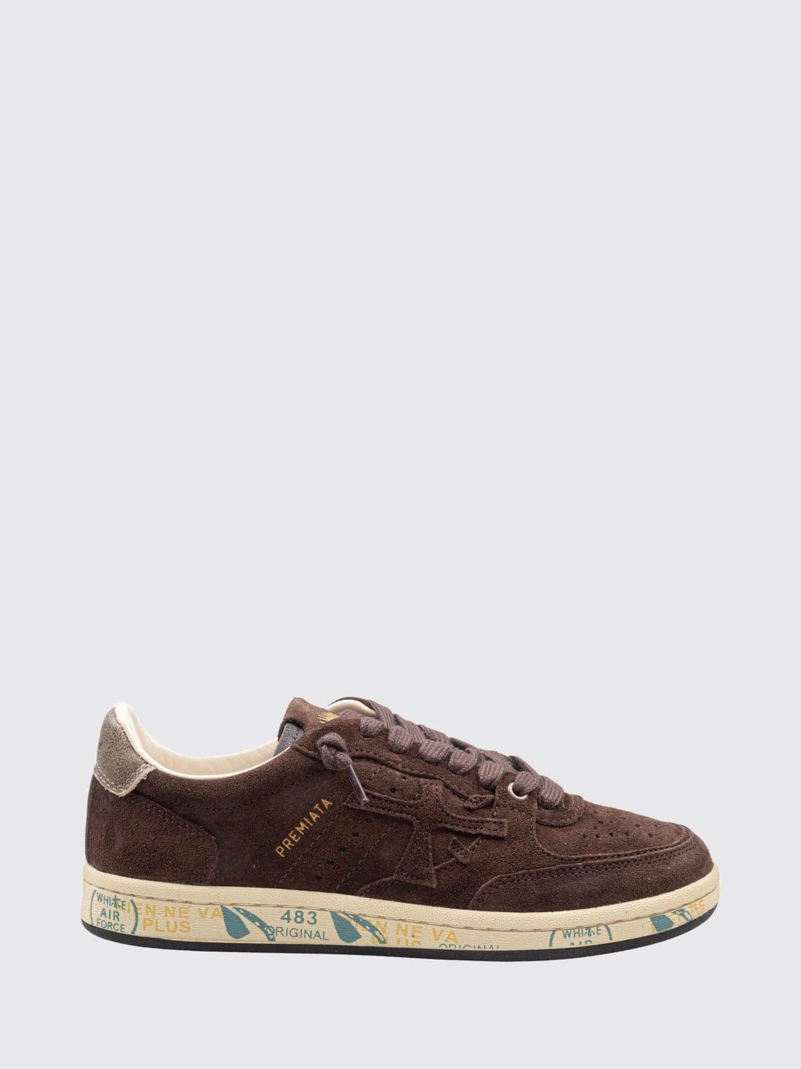 Premiata Bskt Clad Low-Top Sneakers in Suede Calfskin Leather