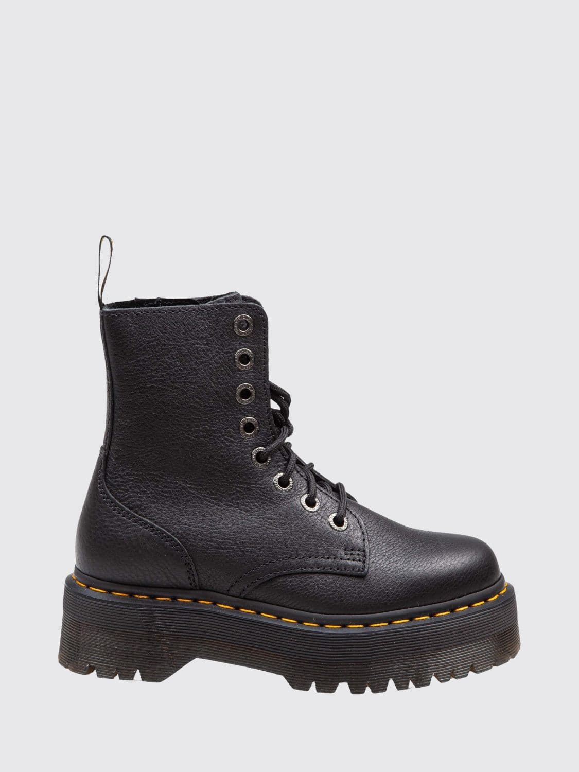 Dr. Martens Jadon III Combat Boots in Grained Leather with Platform Sole and Zip