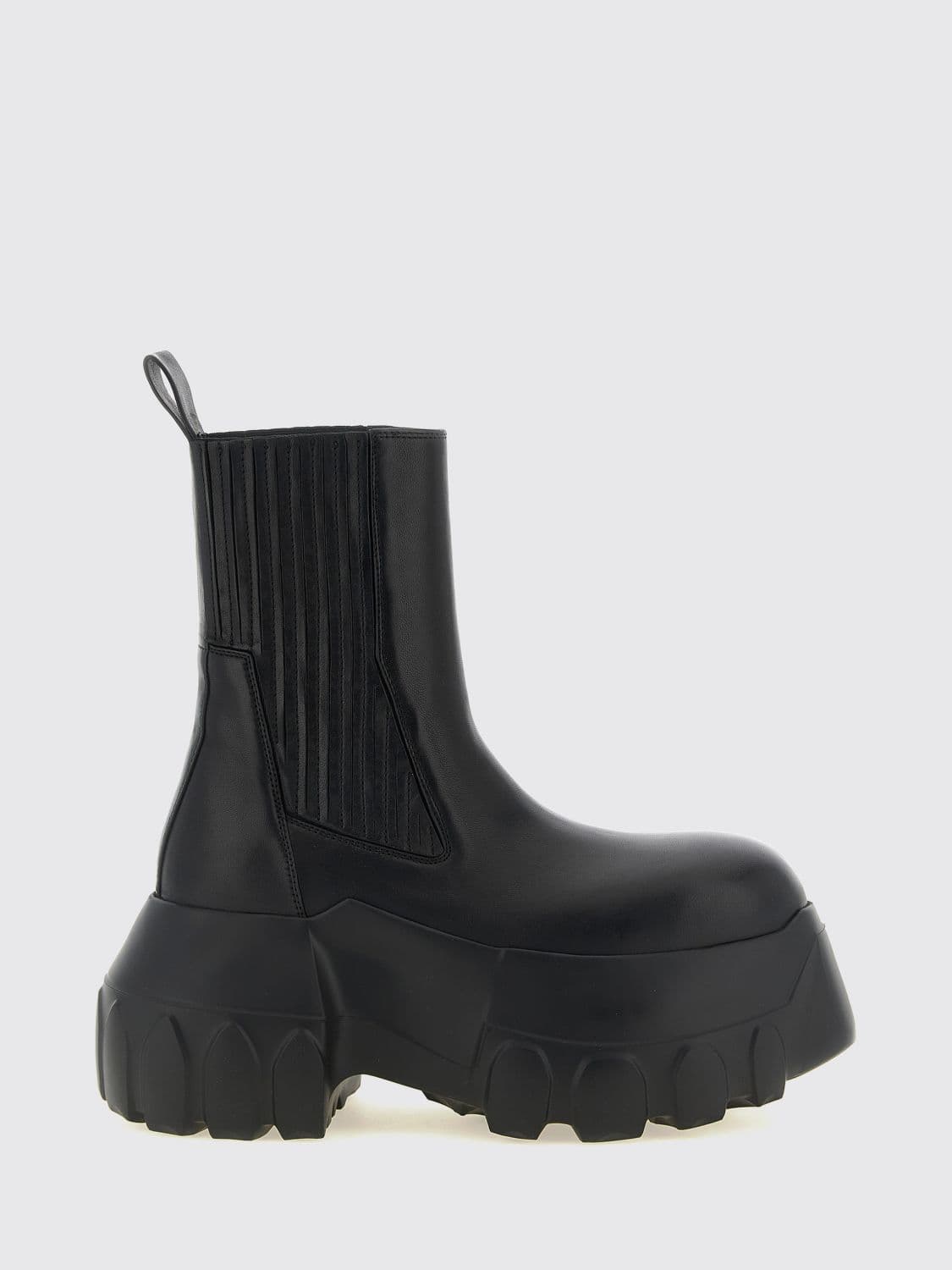 Rick Owens Mega Tractor Chelsea Boots in Smooth Leather with Platform Sole