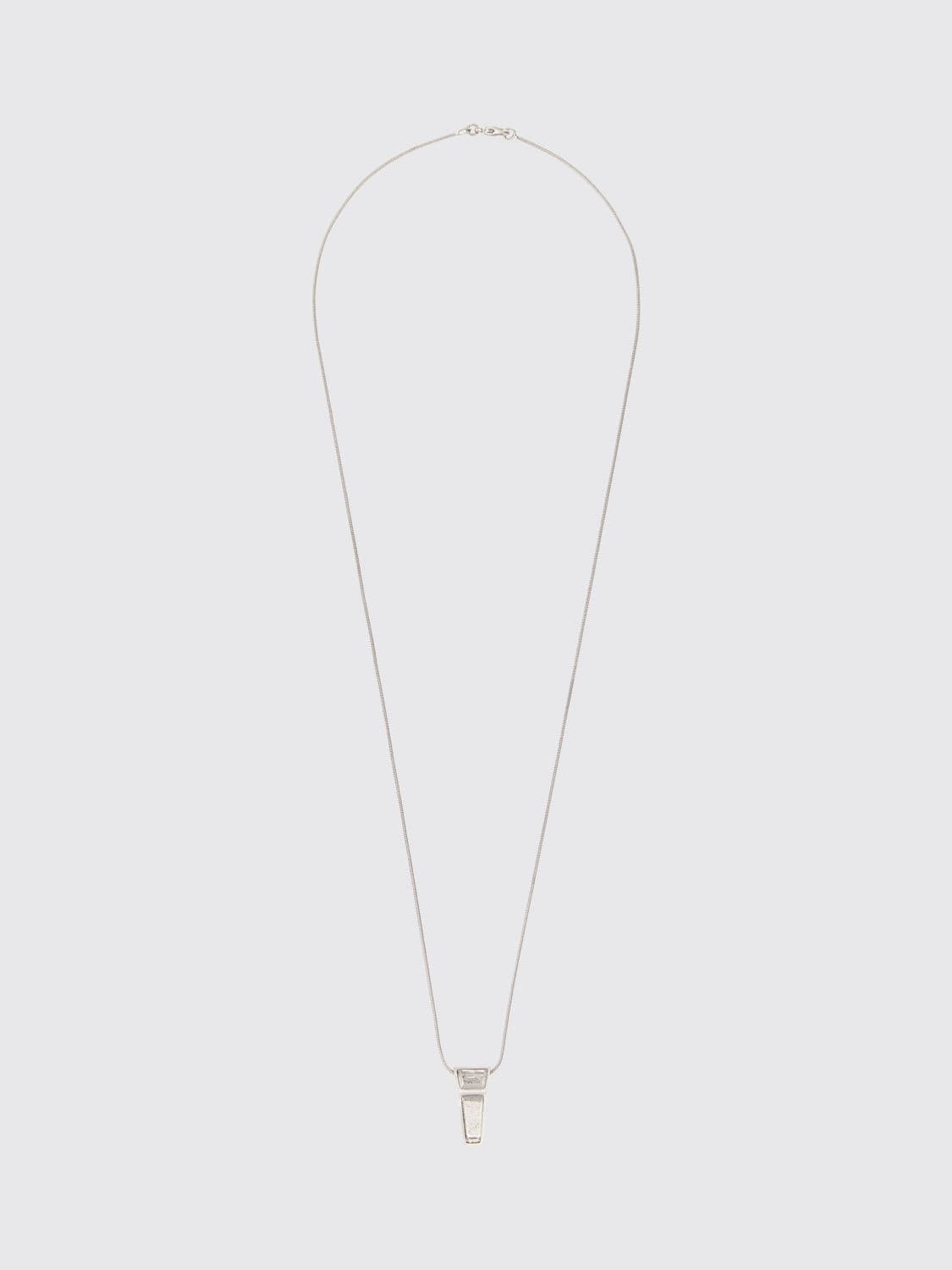 Rick Owens Necklace in Chrome-Plated Brass with Crystals and Trigger Clasp
