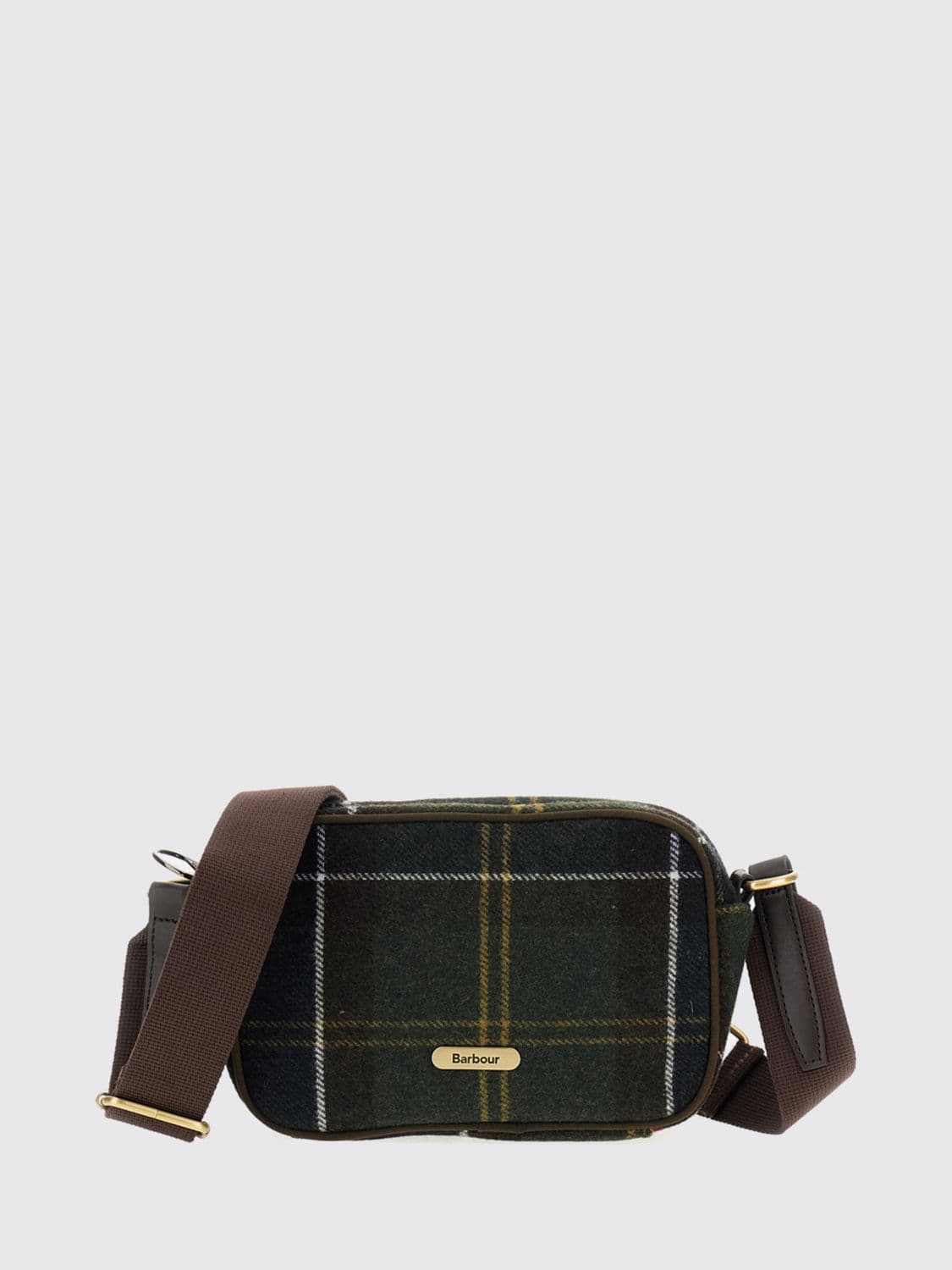 Barbour Tartan Wool-Blend Mini Camera Bag