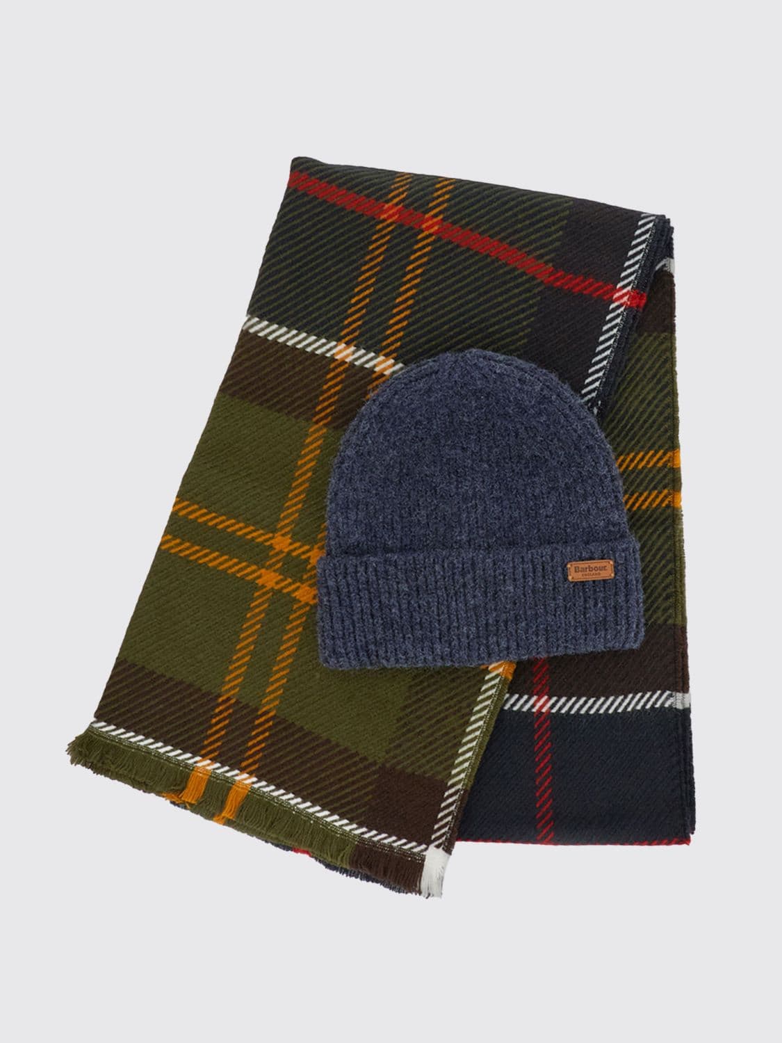 Barbour Two-Piece Tartan Scarf and Hat Gift Set · OS