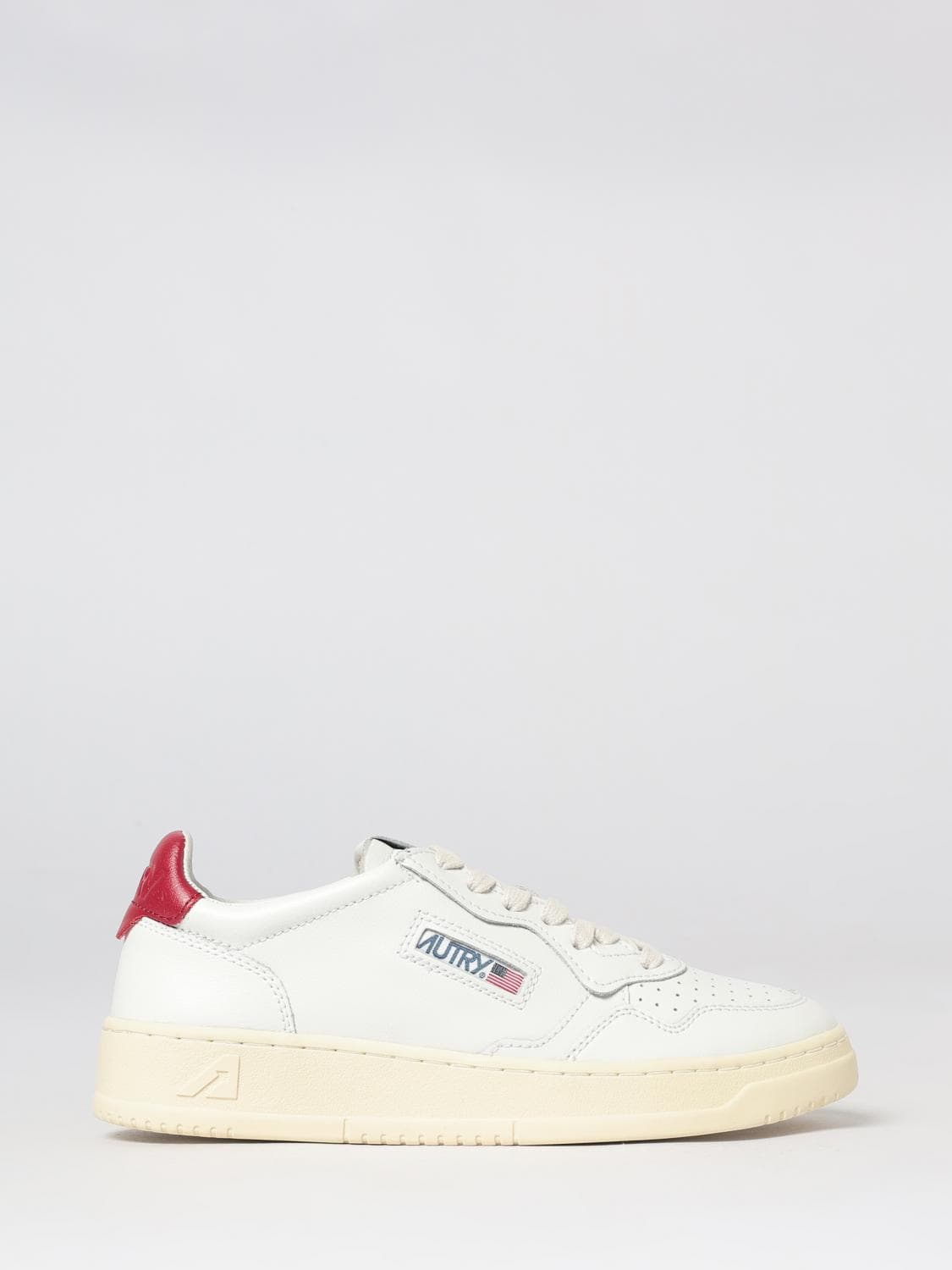 Autry Medalist Low Two-Tone Cowhide Leather Trainers with Perforated Toe