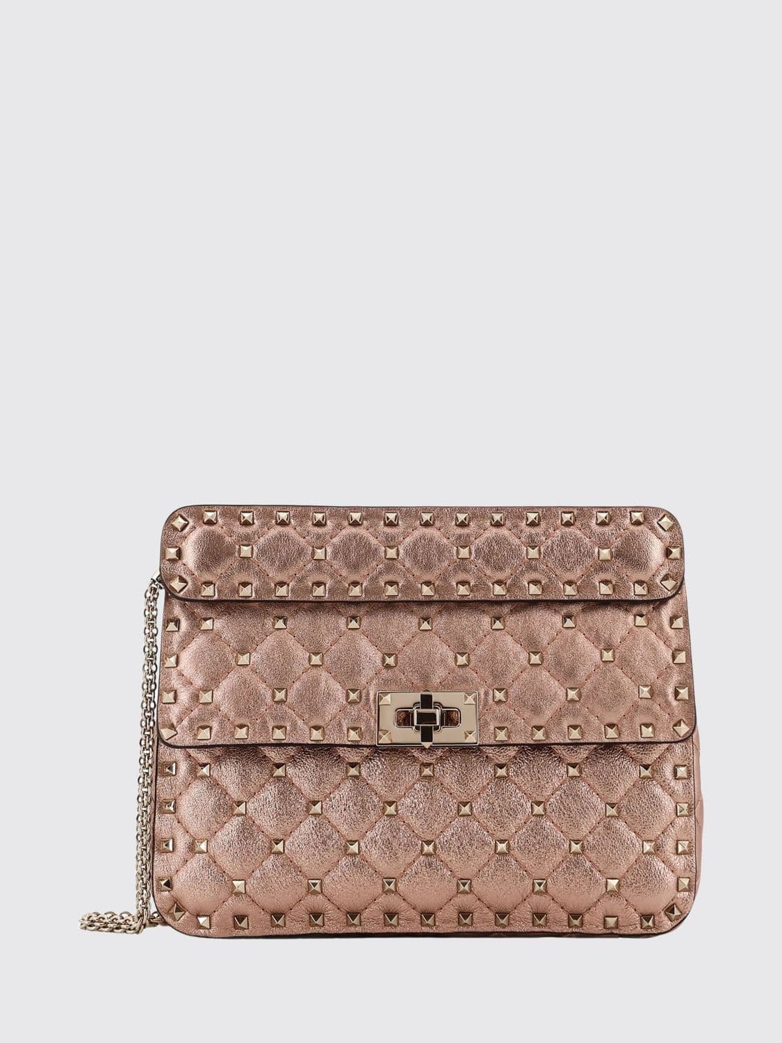 Valentino Garavani Rockstud Spike Matelassé Leather Bag with Chain Strap