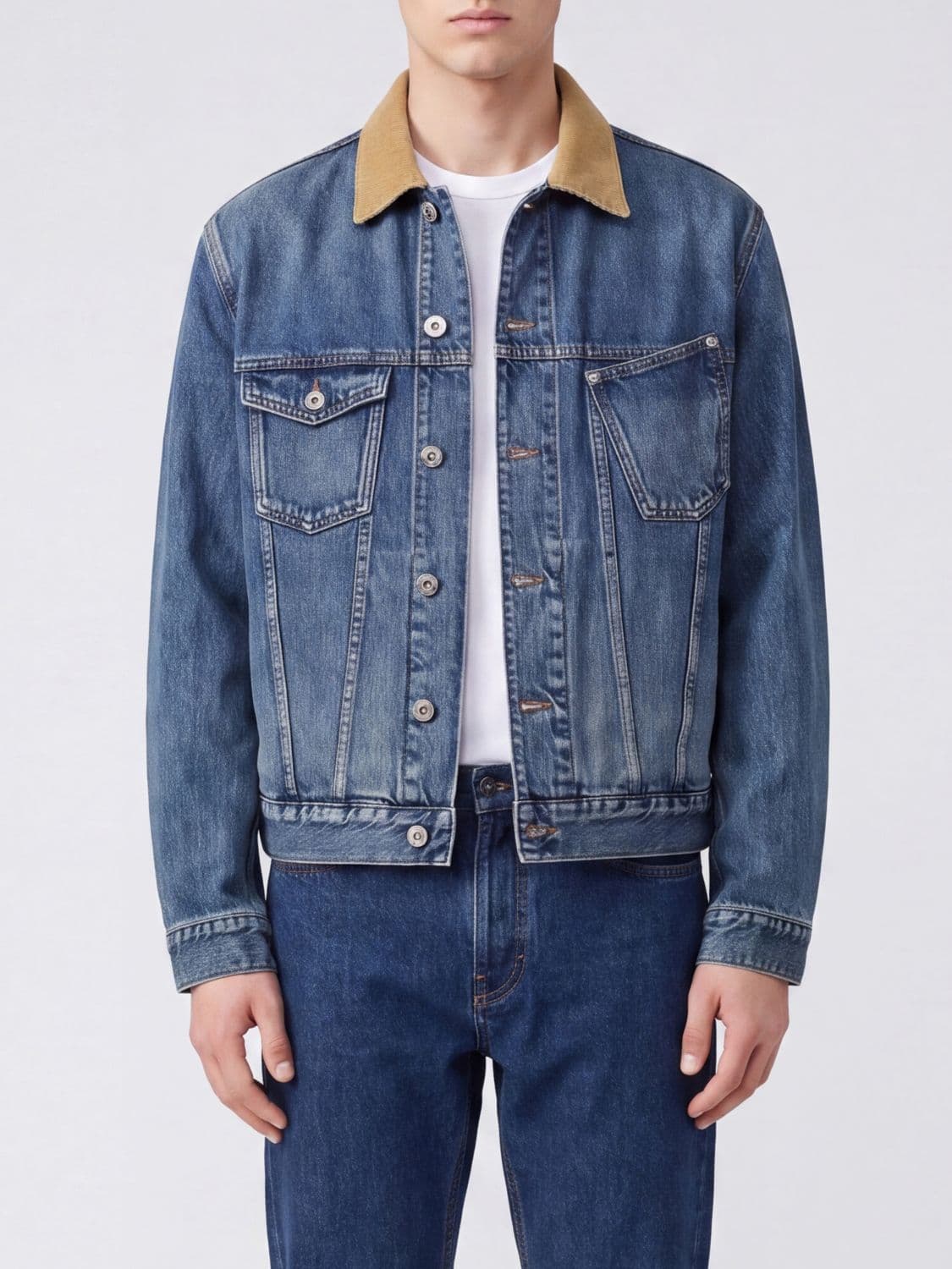 Jw Anderson Cotton Denim Jacket with a Corduroy Collar