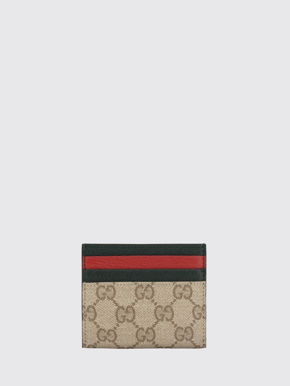 Gucci GG Supreme Canvas Card Holder with Web Stripe Detail
