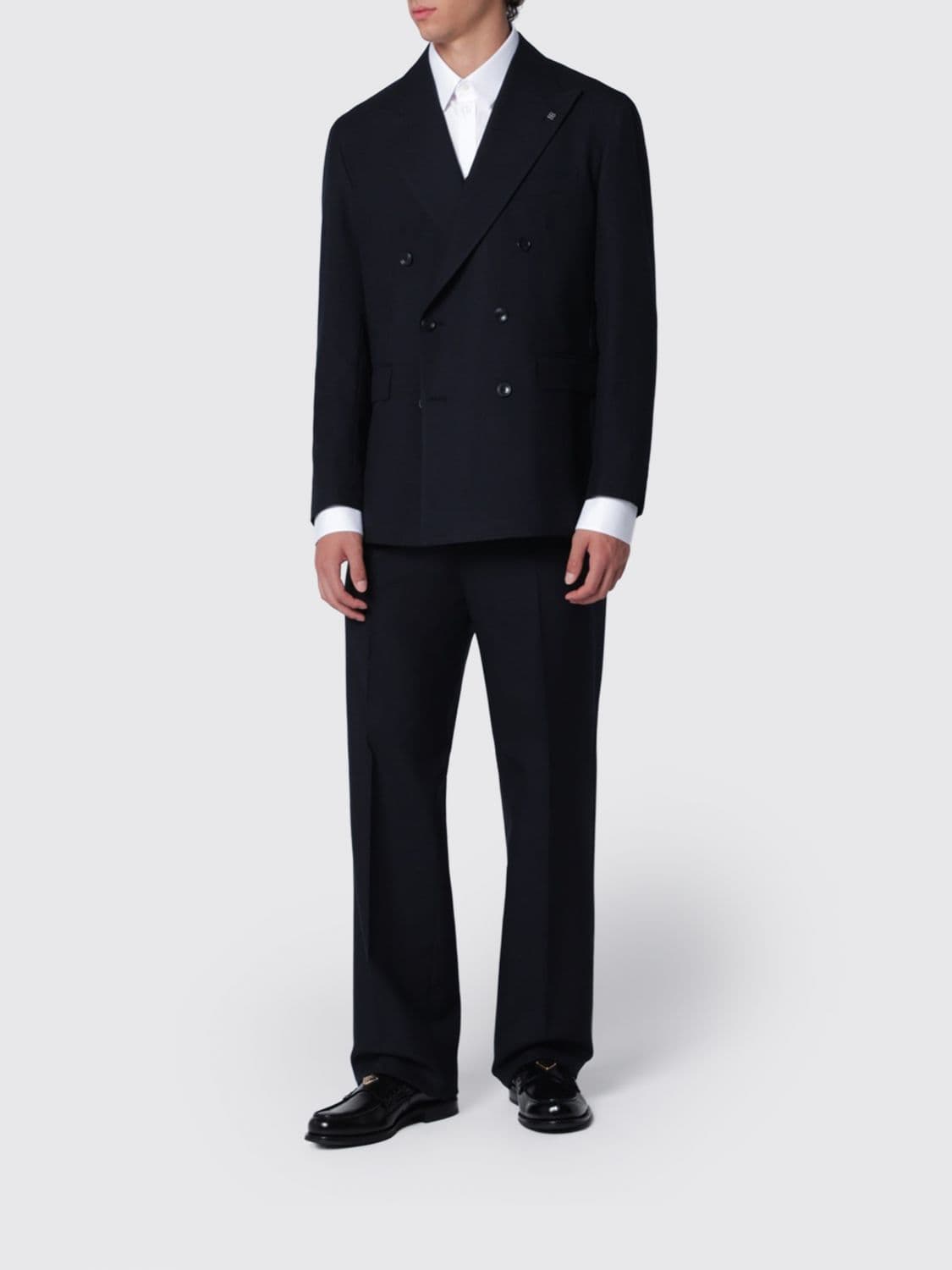 Tagliatore Formal Double-Breasted Suit in Pure Virgin Wool