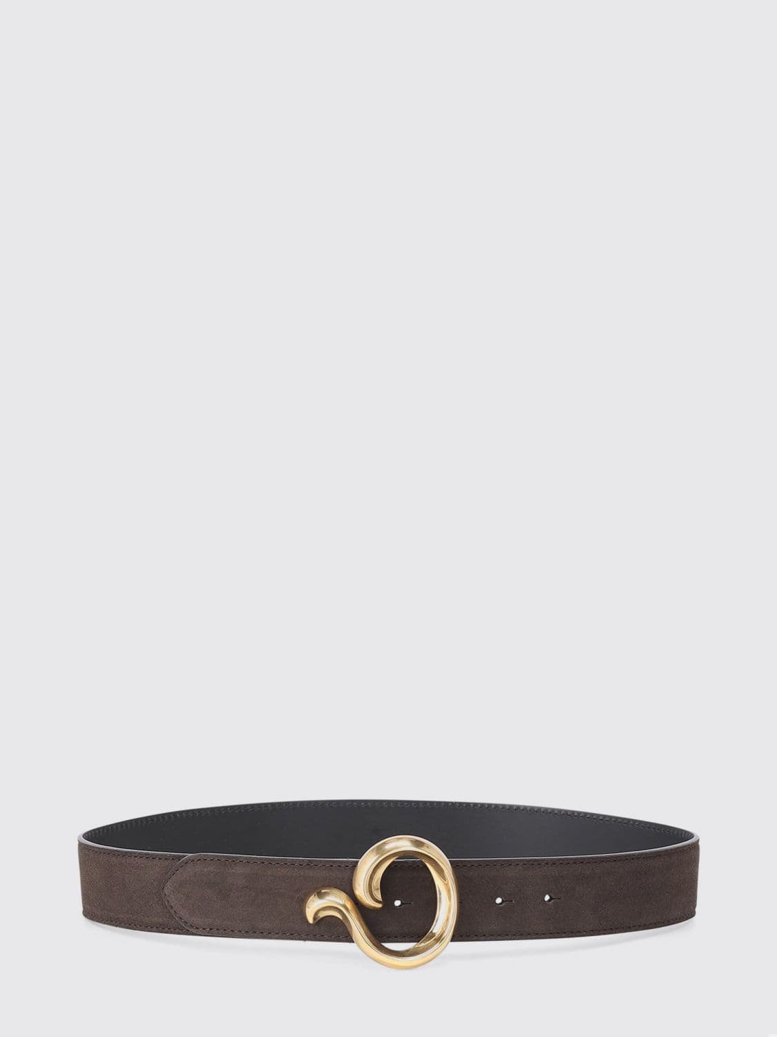 Etro Adjustable Suede Calfskin Leather Belt with Metal Buckle