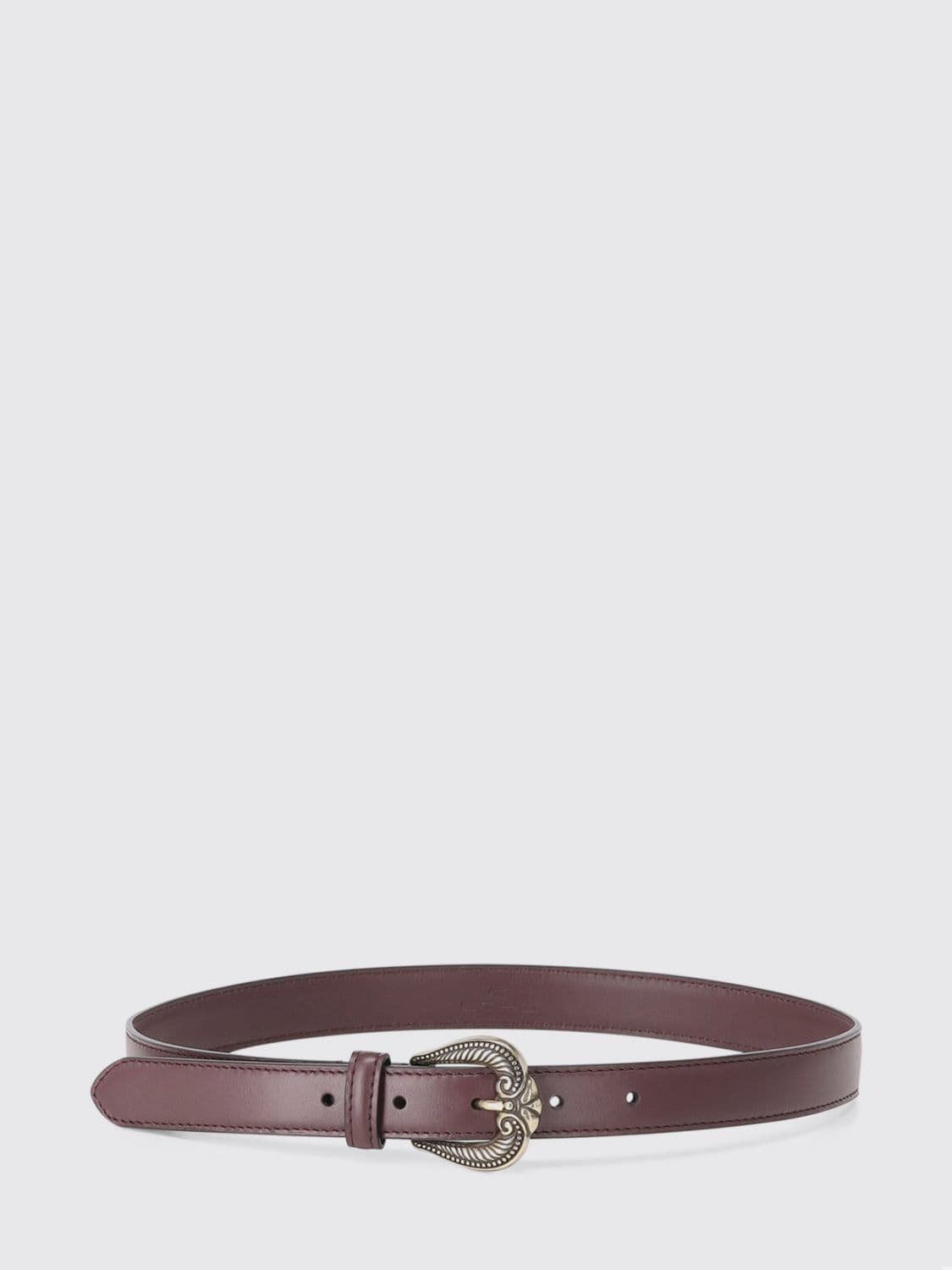 Etro Adjustable Smooth Cowhide Leather Belt with Pin Buckle