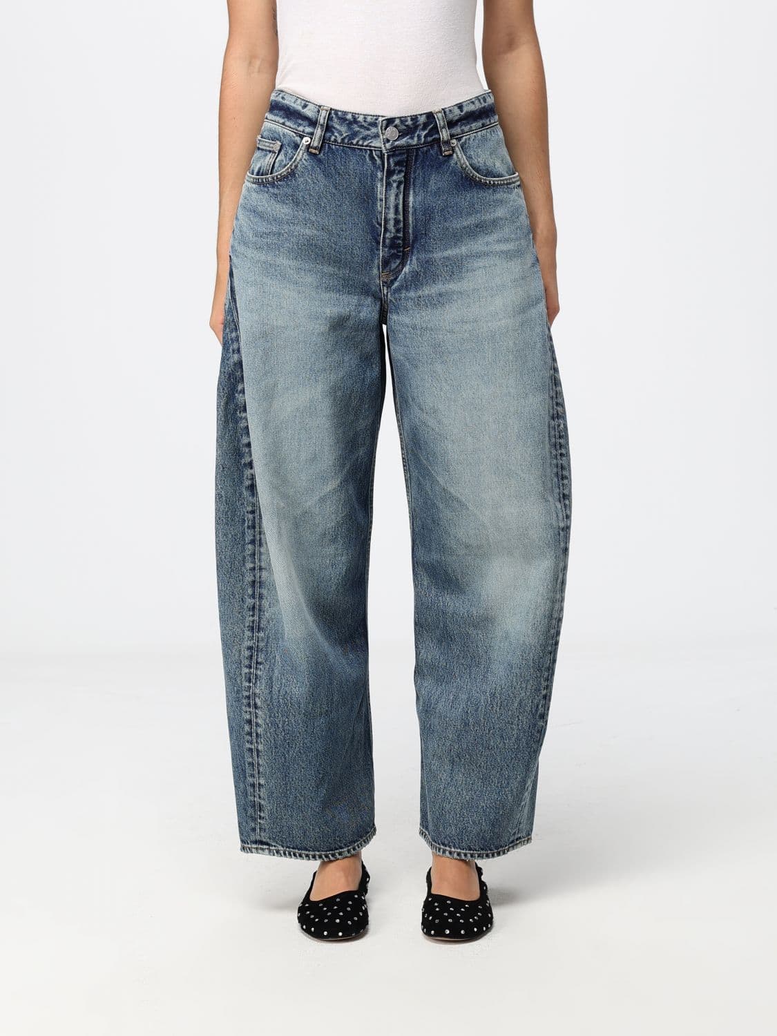 Alaïa Rodeo Mid-Rise Wide Leg Jeans in Stretch Denim