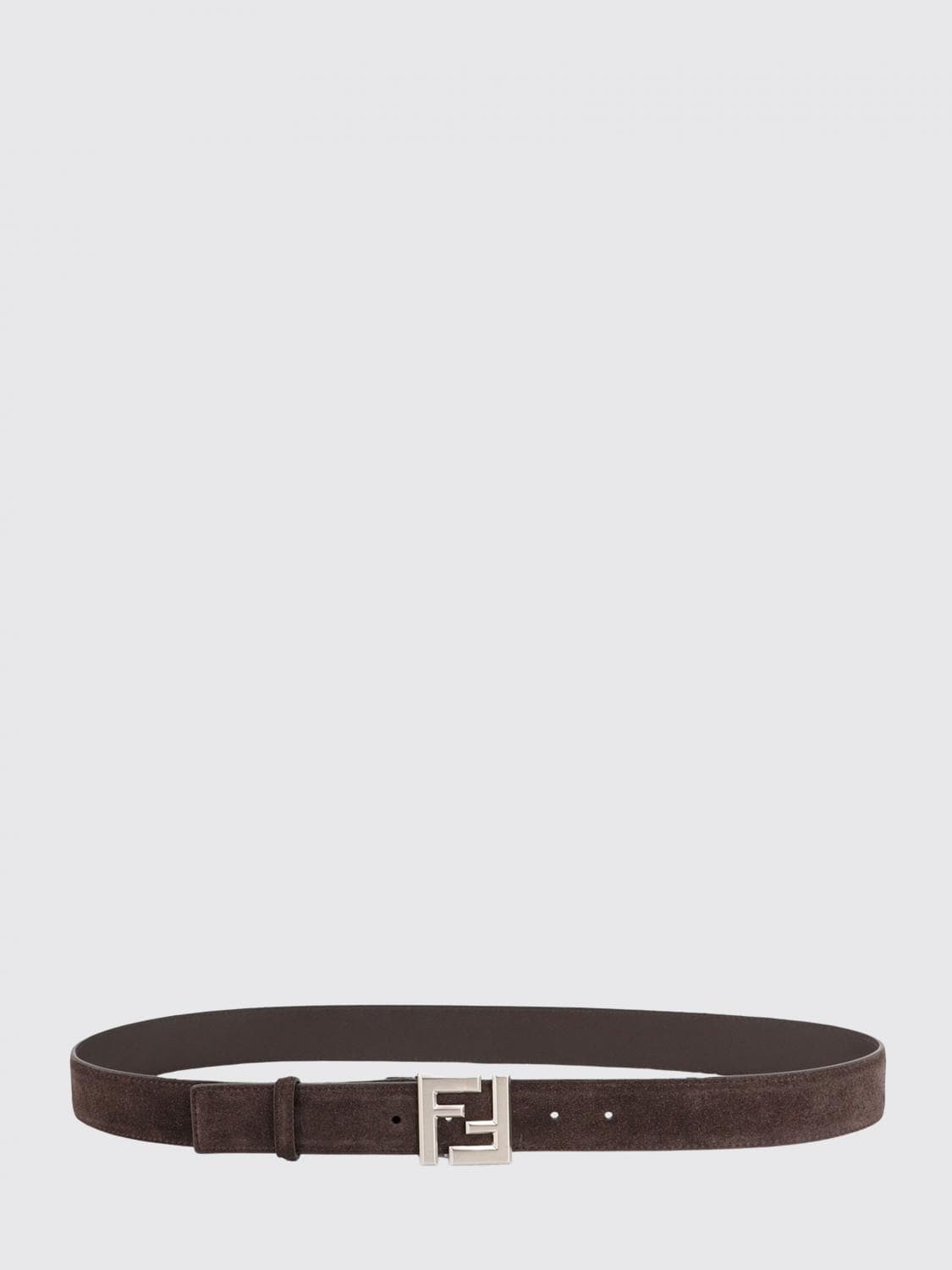 Fendi Suede Calfskin Leather Belt with FF Monogram Buckle