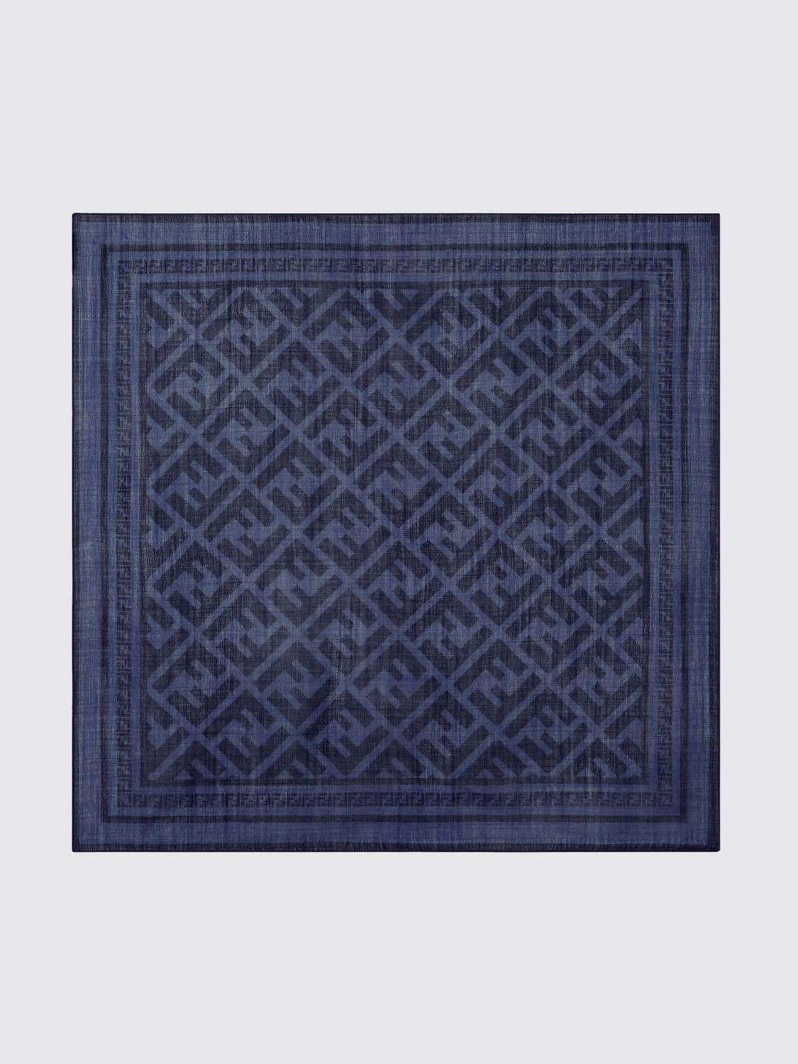 Fendi FF Monogram Jacquard Bandana in a Wool and Silk Blend