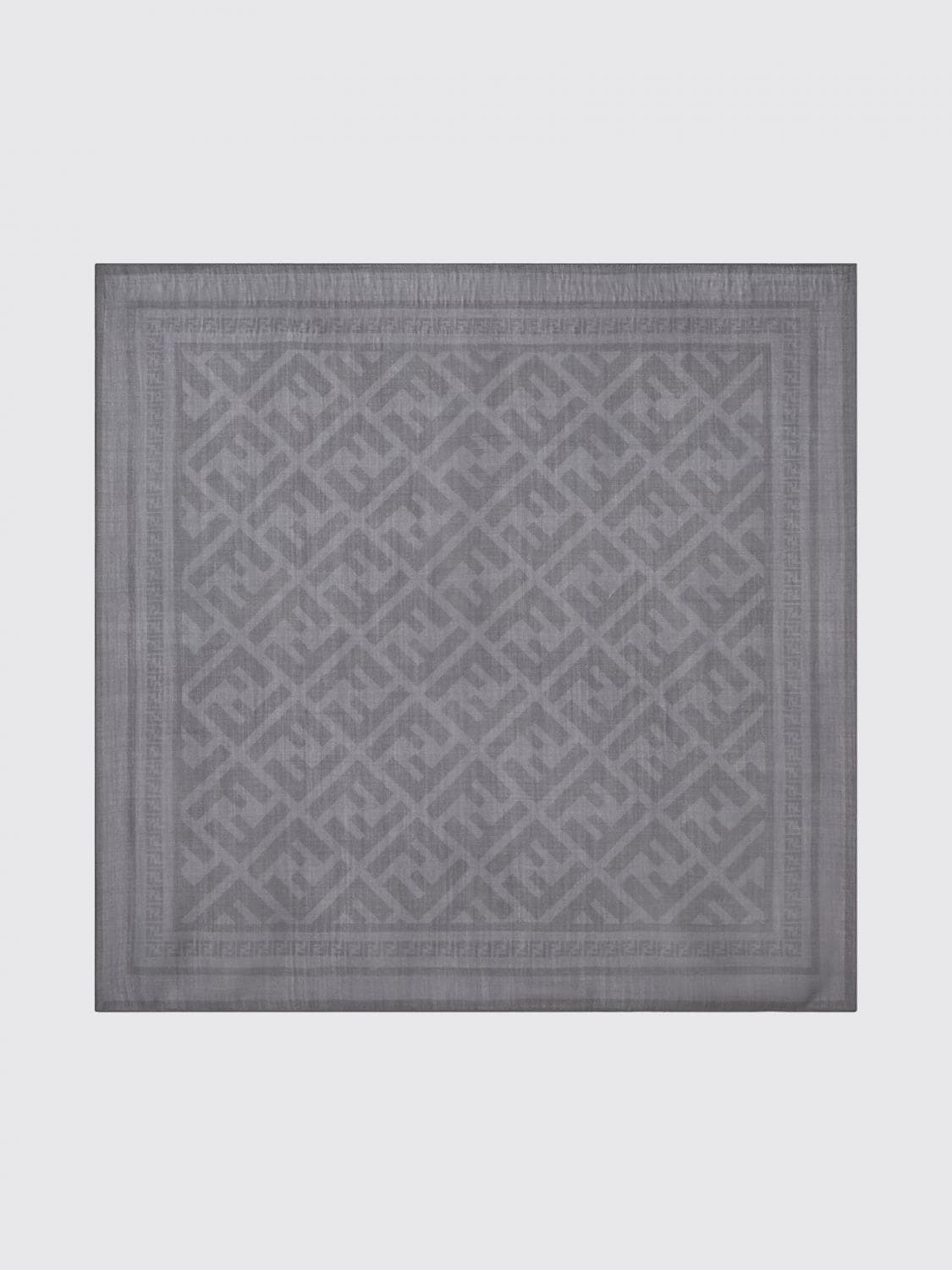Fendi FF Monogram Jacquard Bandana in a Wool and Silk Blend