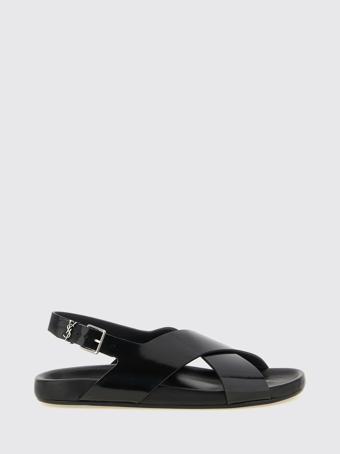 Saint Laurent Helios Slingback Sandals in Brushed Calfskin Leather