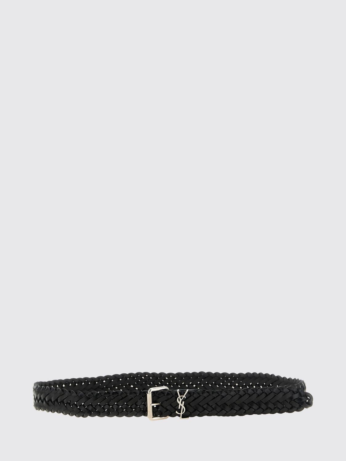 Saint Laurent Calfskin Leather Belt with YSL Monogram Buckle