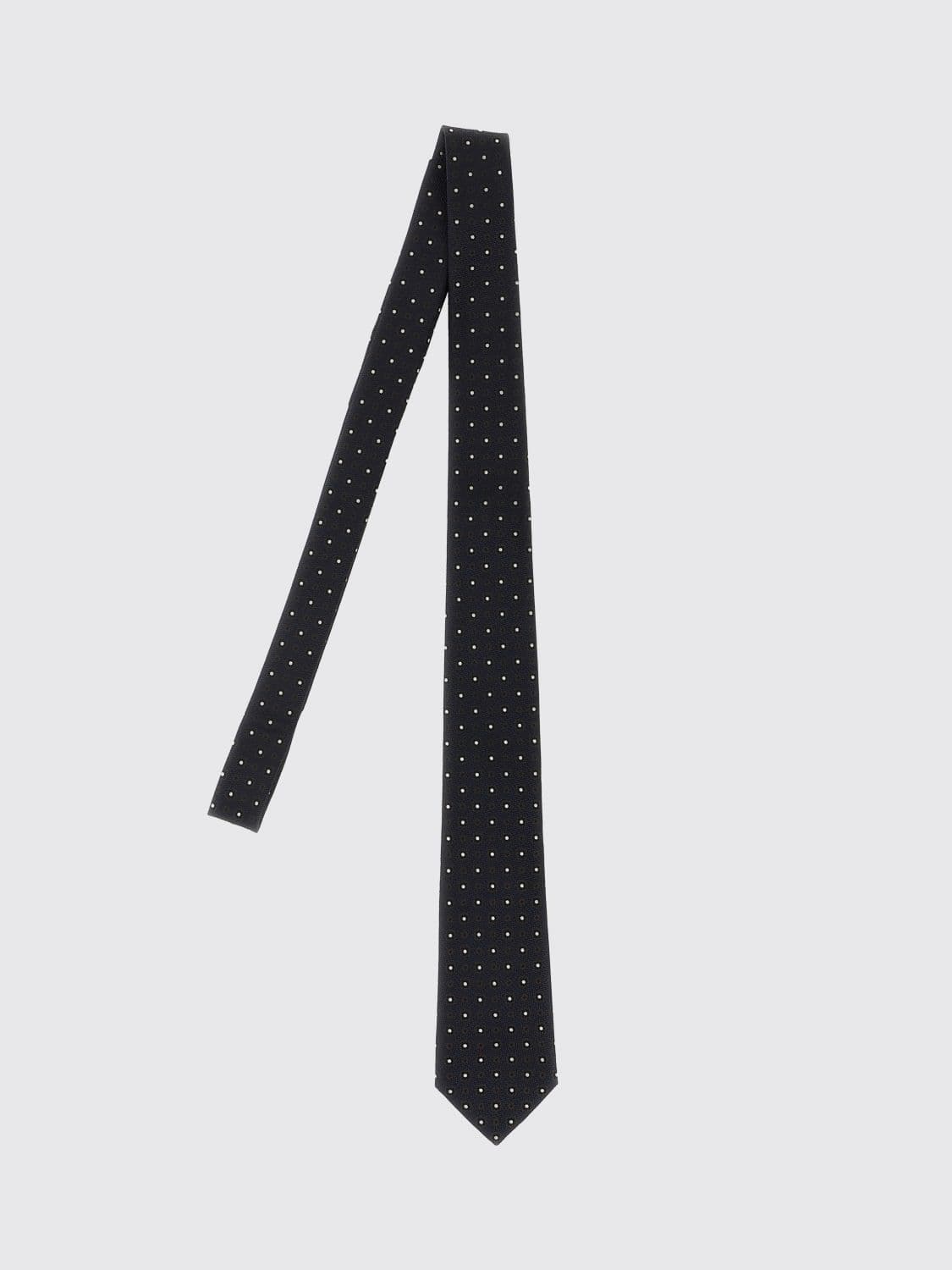 Saint Laurent Polka Dot Tie in 100% Silk for Ceremonial Occasions · L