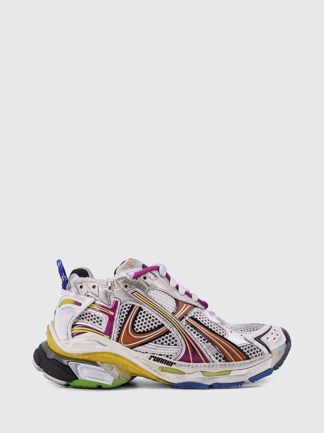 Balenciaga Runner Sneakers in Mesh with Worn-Out Effect and Oversized Sole · 37