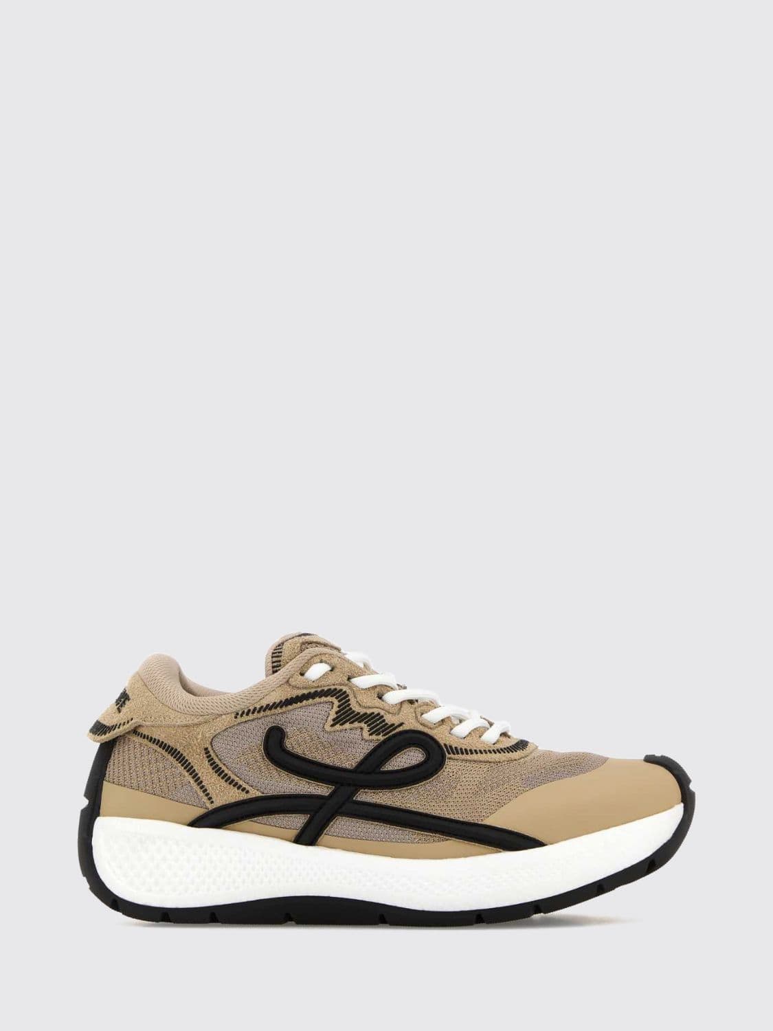 Loewe Pogo Low-Top Sneakers in Leather and Technical Fabric with Contrast Logo