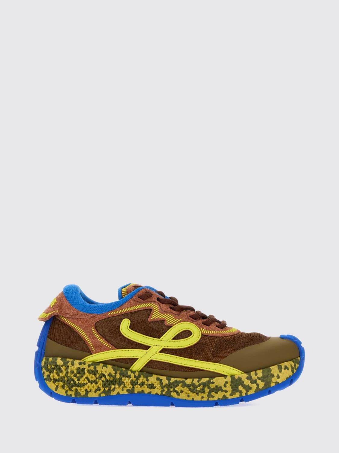 Loewe Pogo Low-Top Sneakers in Leather and Technical Fabric with Contrast Logo