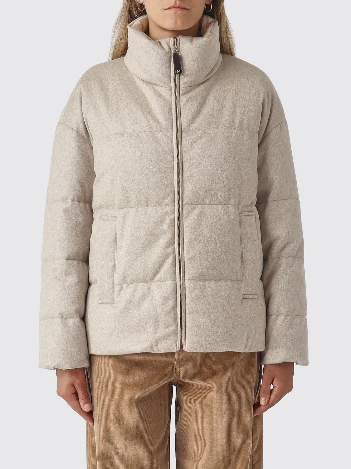 Max Mara Divina Reversible Cropped Cashmere Down Jacket with High Neck · 40