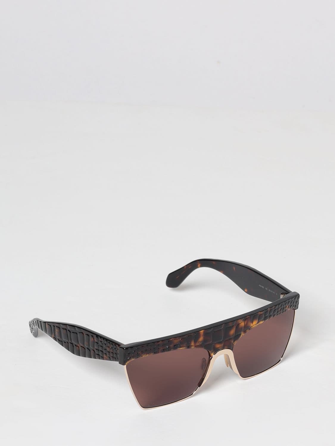 Alaïa Rectangular Acetate Sunglasses with Croc-Effect Pattern · OS