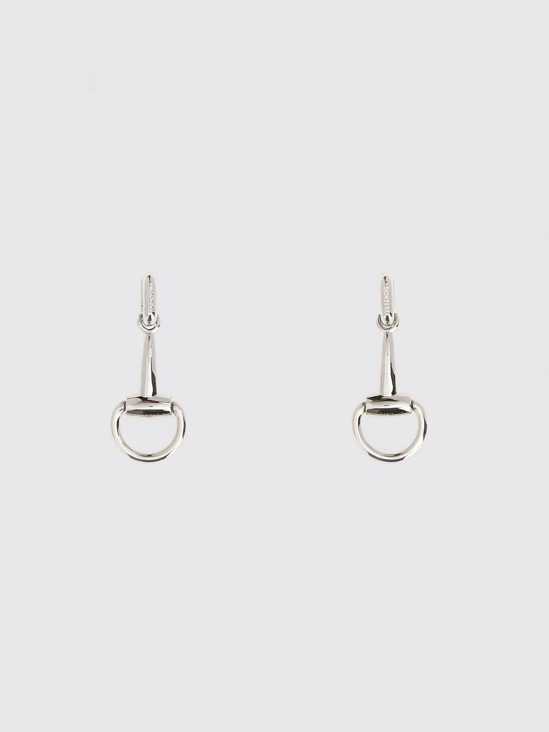 Gucci Horsebit Silver-Finish Metal Dangle Earrings · OS
