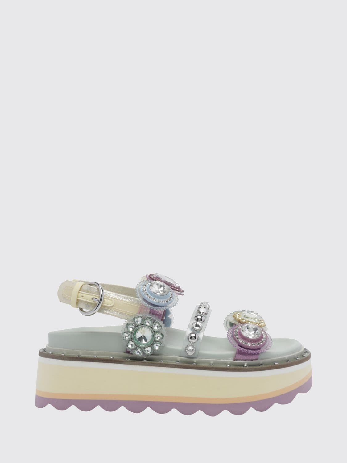 Kurt Geiger London Slingback Platform Sandals with Rhinestone Application