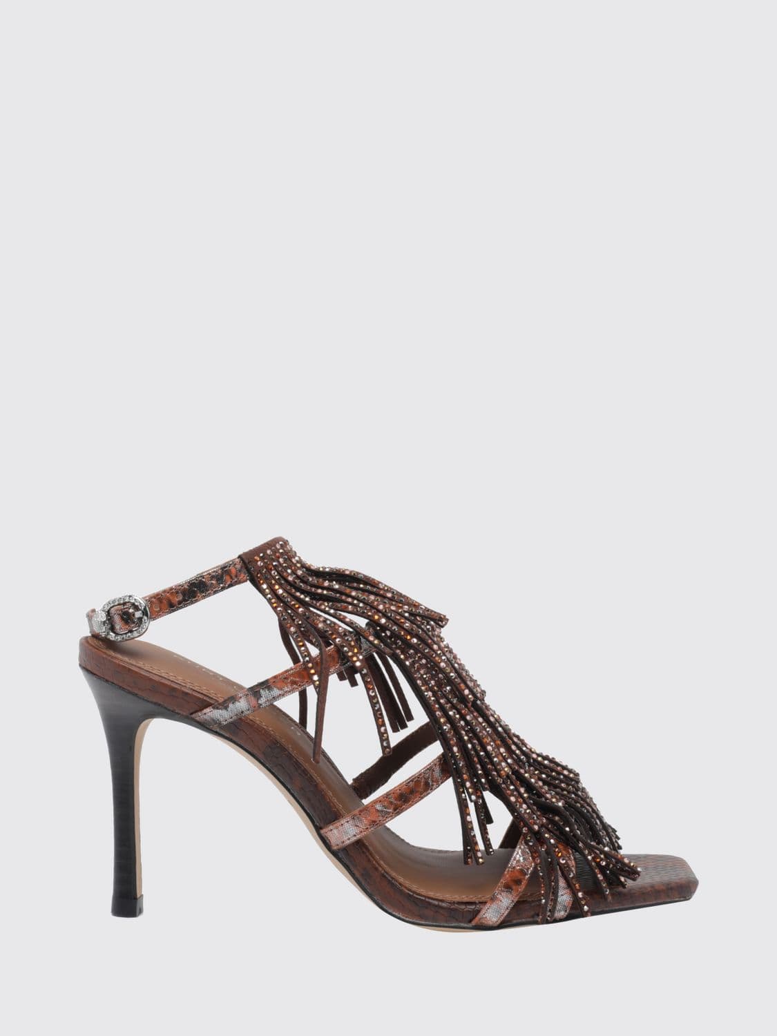Kurt Geiger London Python Print T-strap Sandals with a High Stiletto Heel