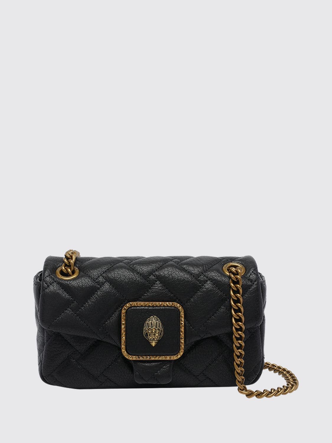 Kurt Geiger London Pimlico Matelassé Leather Mini Shoulder Bag with Rhinestones