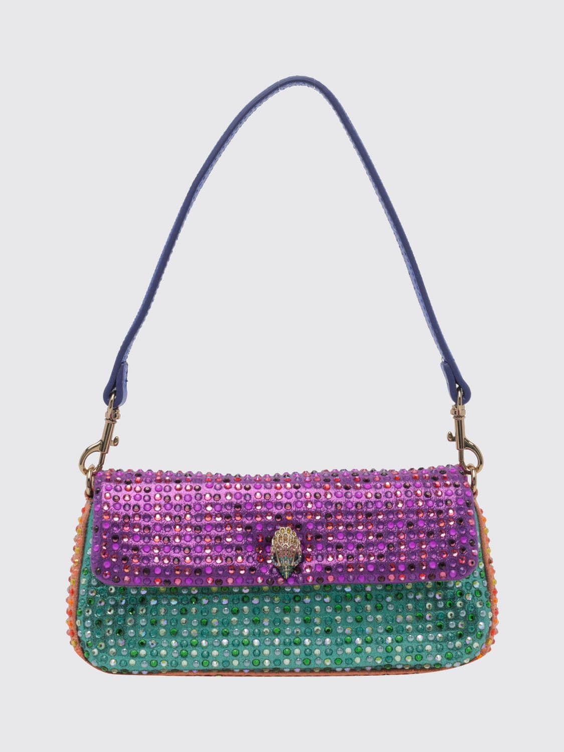 Kurt Geiger London Pickle Crystal and Rhinestone Embellished Polyester Shoulder Bag