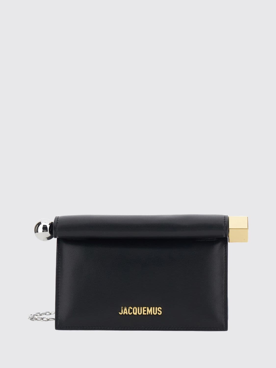 Jacquemus Rond Carré Mini Smooth Leather Bag with Metallic Logo