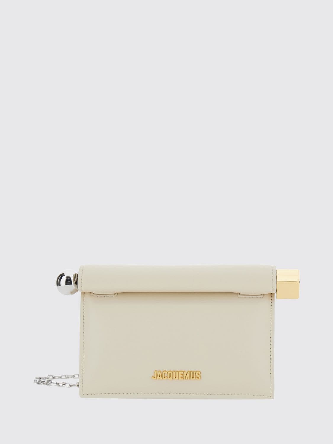 Jacquemus Rond Carré Mini Smooth Leather Bag with Metallic Logo