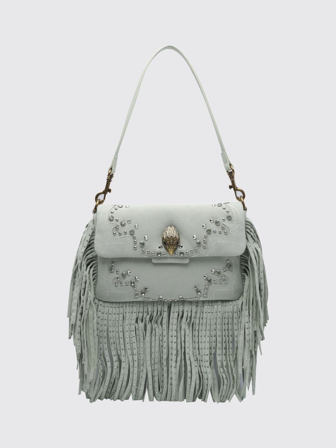 Kurt Geiger London Oxford Fringed Rhinestone Leather Mini Shoulder Bag