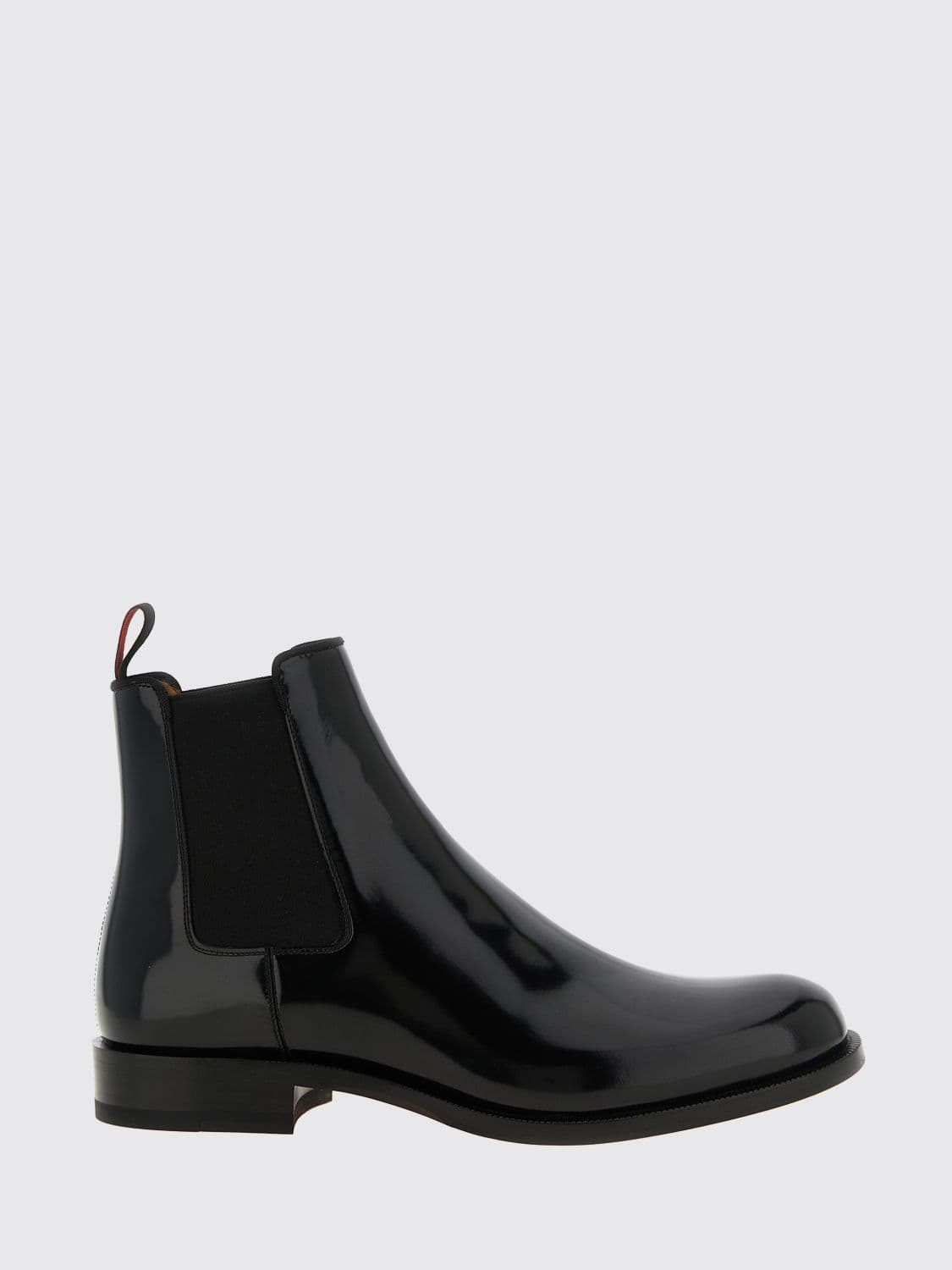 Christian Louboutin Chelsea Gorp Brushed Leather Ankle Boots with Red Sole
