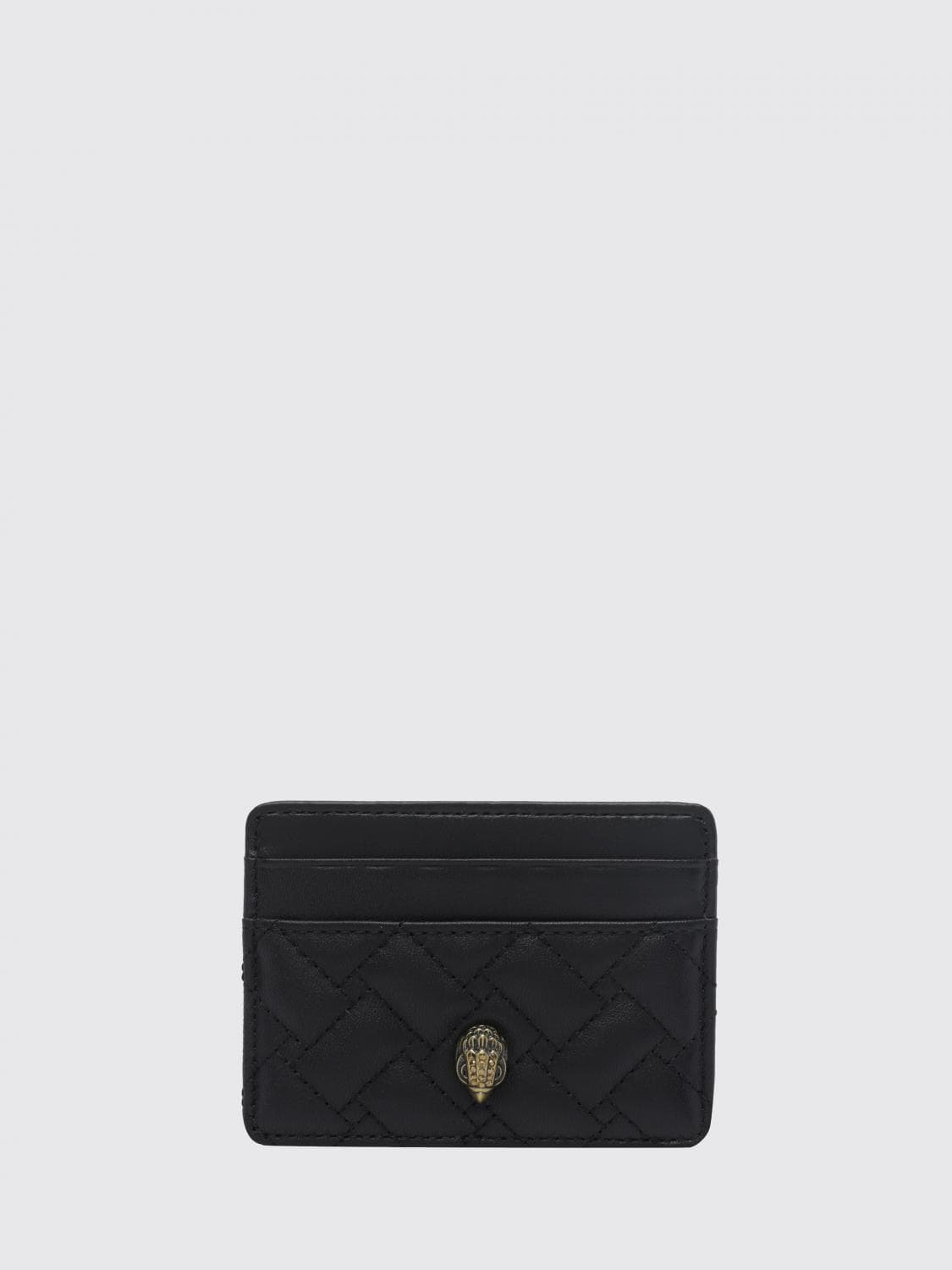 Kurt Geiger London Quilted Lambskin Card Holder with Rhinestone Logo
